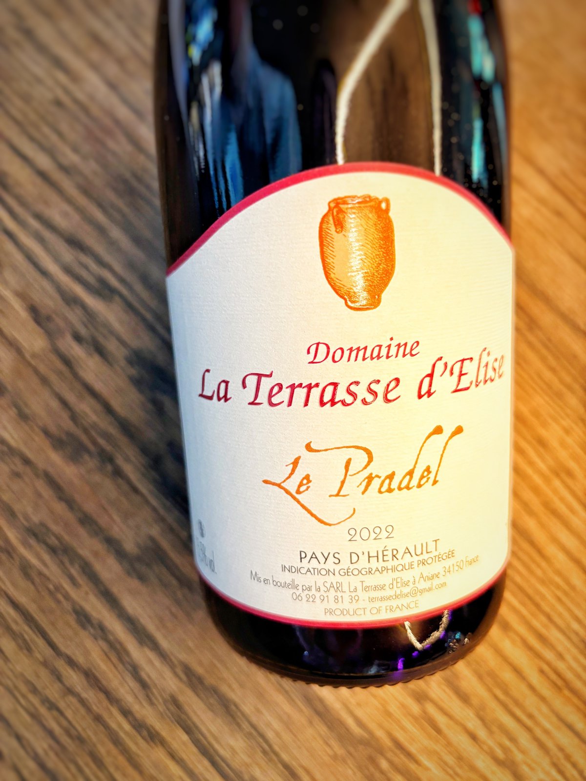 DOMAINE DE LA TERRASSE D ELISE CUVEE PRADEL 2022 vol 15.5 0.75L. IGP PAYS DE L HERAULT